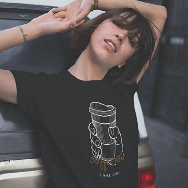 coffee Coffee Now, Wine Later T-shirt