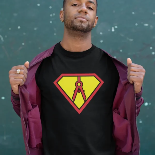 mockup-of-a-man-revealing-his-tee-from-under-a-light-jacket-25928 Architect / Engineer Logo T-shirt