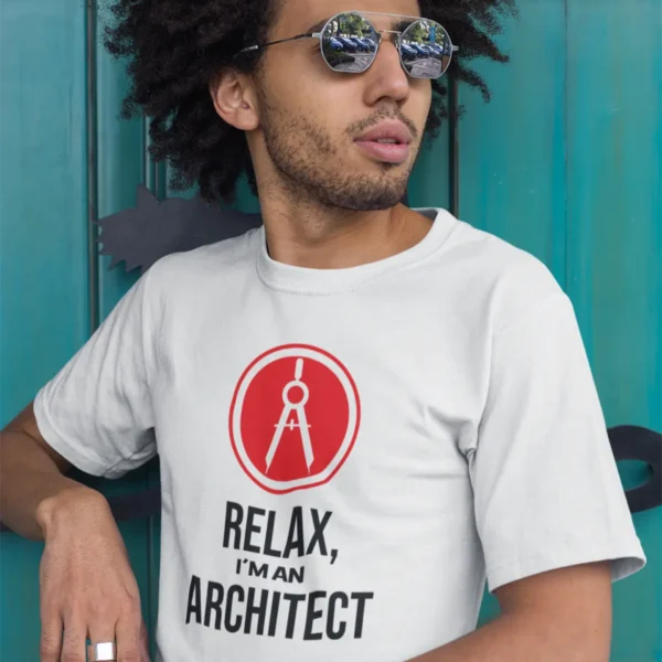 mockup-of-a-man-with-an-afro-wearing-a-t-shirt-a-ring-and-a-watch-22253 I Am An Architect T-shirt