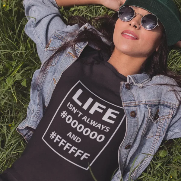 mockup-of-a-trendy-girl-wearing-a-t-shirt-lying-in-the-grass-a11735 Life Isn't Always B/W T-shirt