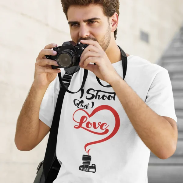 t-shirt-mockup-featuring-a-photographer-45354-r-el2 I Shoot What I Love T-shirt