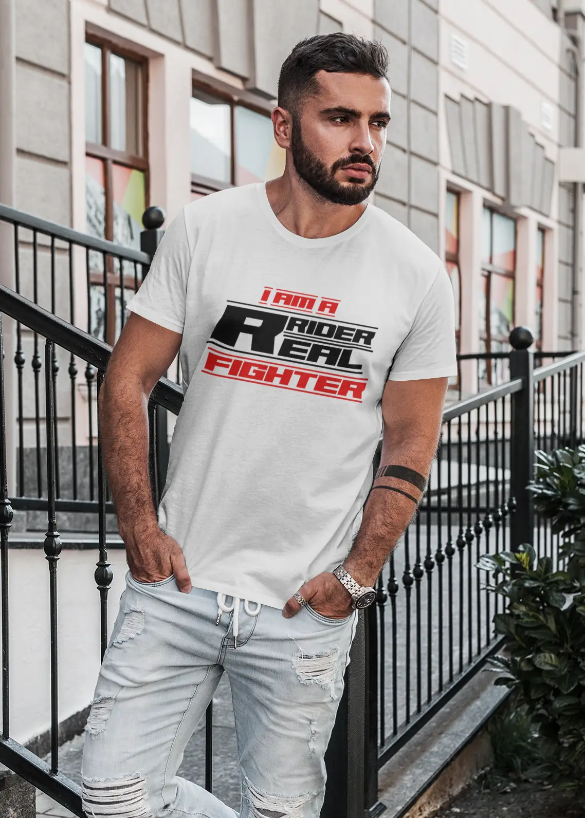 I Am A Rider, Real Fighter T-shirt โ The Print Factory