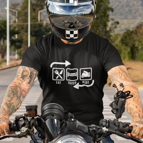 t-shirt-mockup-of-a-tattooed-man-riding-his-motorcycle-31788 Eat Sleep Ride Repeat T-shirt