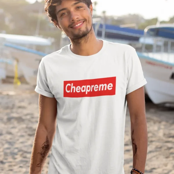 t-shirt-mockup-of-a-slim-tattooed-man-at-the-beach-26751 Cheapreme T-shirt