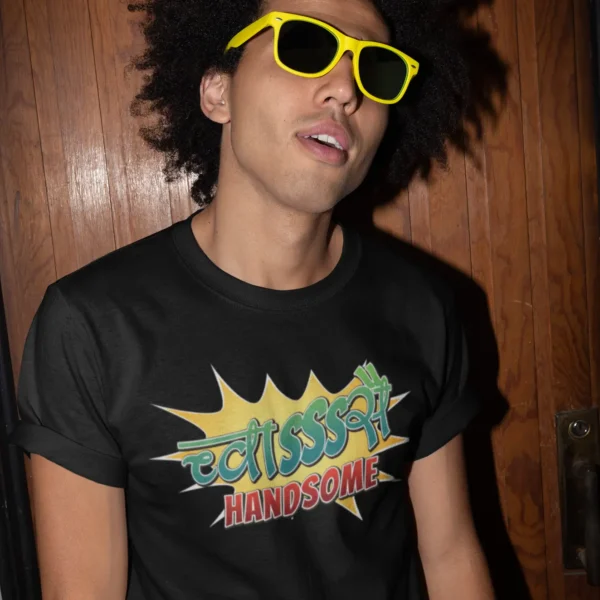 tshirt-mockup-of-a-man-with-sunglasses-against-a-wooden-door-22298 Chwaassaaaiii Handsome T-shirt